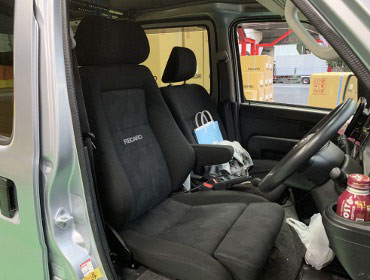 DAIHATSU�@�n�C�[�b�g�@S321V�@�Ɂ@RECARO�i���J���j�@�G���S���hMV BK�@�V�[�g�q�[�^�[�t���@����