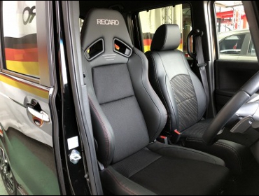 HONDA�@N BOX�J�X�^���@JF3�i2018�N�j�@�Ɂ@RECARO�i���J���j�@SR-7F�@Lassic�@BK�@�V�[�g�q�[�^�[�t���@����