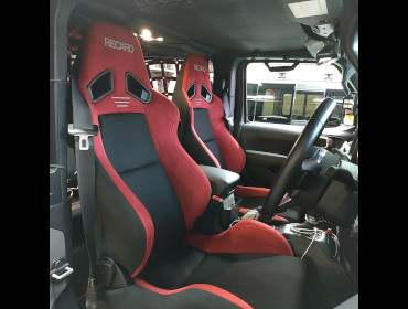 �W�[�v�@�����O���[�@JL36S�@�Ɂ@RECARO�i���J���j�@SR-7�@GU100H�@RED�@�V�[�g�q�[�^�[�t���@���@SR-7F�@GU100H�@RED�@�V�[�g�q�[�^�[�t���@����