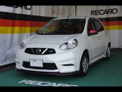 NISSAN�@�}�[�`�@�j�X��S�@K13���i2017�N2���j�@�Ɂ@RECARO�i���J���j�@SR-7�@KK100�@RED�@�~���E�@����