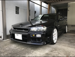 NISSAN�@�X�J�C���C���@2.5GT�@4�h�A�Z�_���@ER34�@2WD�i1999�N�j�@�Ɂ@RECARO�i���J���j�@SR-7�@GK100�@BK/SIL�@����