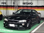 NISSAN�@�X�J�C���C���@ER34�i1998�N�j�@�Ɂ@RECARO�i���J���j�@SR-7�@KK100�@BK�@����