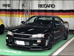 NISSAN�@�X�J�C���C���@ER34�i1998�N�j�@�Ɂ@RECARO�i���J���j�@SR-7�@KK100�@BK�@����