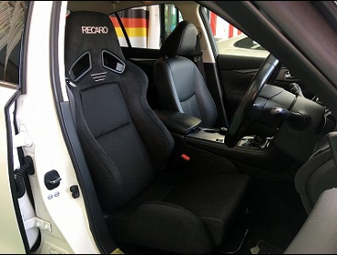NISSAN�@�X�J�C���C���@HV37�i2014�N�j�@�Ɂ@RECARO�i���J���j�@SR-7�@GU100H�@BK�@�V�[�g�q�[�^�[�t���@����