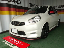 NISSAN�@�}�[�`�@K13���i2015�N�j�@�Ɂ@RECARO�i���J���j�@RS-G�@GK�@BK/BK�@�V�[�g�q�[�^�[�t���iFIA�z���O���������j�@����