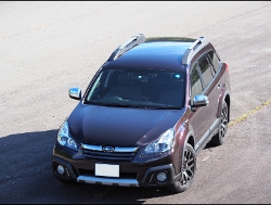 SUBARU�@�A�E�g�o�b�N�@BRF�i2014�N�j�@�Ɂ@RECARO�i���J���j�@SR-7�@GU100H�@�u���E���@�V�[�g�q�[�^�[�t���@����
