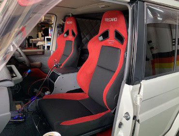 TOYOTA�@�����h�N���[�U�[�@HZJ77HV�i1994�N�j�@�Ɂ@RECARO�i���J���j�@SR-7�@GU100H�@RED�@�V�[�g�q�[�^�[�t���@���@SR-7F GU100H�@RED�@�V�[�g�q�[�^�[�t���@����