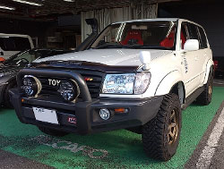 TOYOTA�@�����h�N���[�U�[100�@UZJ100�i2002�N�j�@�Ɂ@RECARO�i���J���j�@RS-GS�@RED�@���@SR-6�@KK100S�@RED�@����