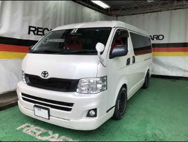 TOYOTA�@�n�C�G�[�X�@TRH219W�i2012�N�j�@�Ɂ@RECARO�i���J���j�@SR-7�@KK100�@RED�@�~���E�@����