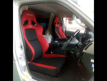 TOYOTA�@�n�C�G�[�X�@3�^�@�Ɂ@RECARO�i���J���j�@SR-7F�@GU100H�@RED�@�V�[�g�q�[�^�[�t���@�~���E�@����