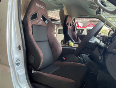 TOYOTA�@�n�C�G�[�X�i2019�N�j�@�Ɂ@RECARO�i���J���j�@SR-7F�@GU100�@�u���E���@A/R�@�~���E�@����